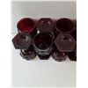 Image 2 : Vintage Avon Ruby Red Cape Cod Pressed Glass Goblets (12)