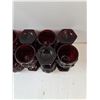 Image 3 : Vintage Avon Ruby Red Cape Cod Pressed Glass Goblets (12)