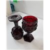 Image 4 : Vintage Avon Ruby Red Cape Cod Pressed Glass Goblets (12)