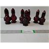 Image 1 : (7) Salt Pepper Avon Vintage Ruby Red Cape Cod Pressed Glass Shakers