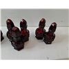 Image 3 : (7) Salt Pepper Avon Vintage Ruby Red Cape Cod Pressed Glass Shakers