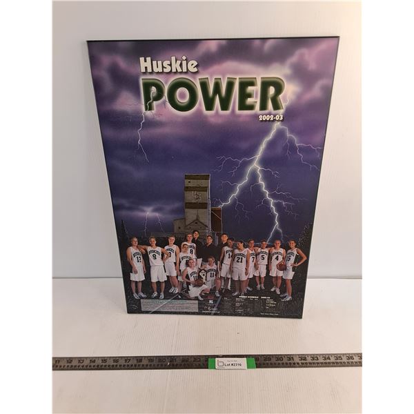 24" x 17" 2002 Saskatchewan Huskies Basketball Poster