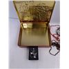 Image 3 : Lot Of Various Necklaces And Jewelry, 10" x 9" Metal Tin