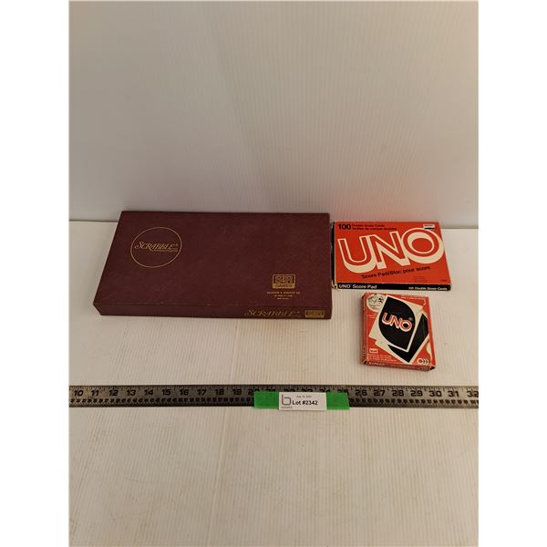 Uno Deck And Uno Double Score Cards, Scrabble AS-Is