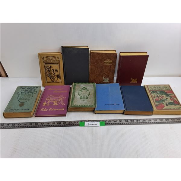 (10) Antique Books, the Broad Highway Brave Dane Mary, the Outdoor Girls, Misc