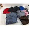 Image 3 : 32x30 Buffalo Jeans, (3) Beanies, (2) Scarfs, Misc