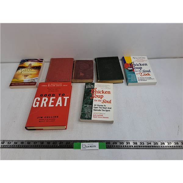 (7) Books, Good To Great, The Great Controversy,  Chicken Soup For The Soul, Misc