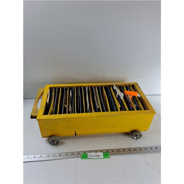 21x10x7" Wooden Cart, Stencils - As Is