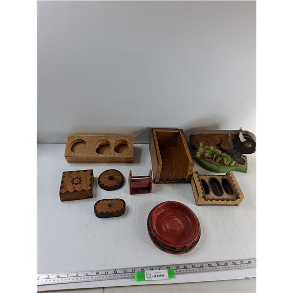 Wooden Buffalo Decorations,Wooden Candle Holders, Wooden Decorations, Misc