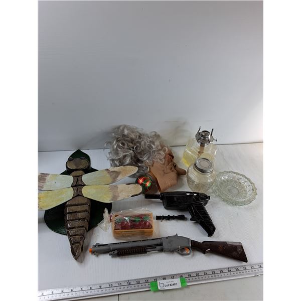 Dragonfly Decorations, Kerosene Lamp, Ashtray, Misc - CANNOT SHIP