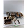 Image 1 : Wooden Box, Horse Shoe, Clothes Pins, Misc - CANNOT SHIP