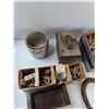 Image 2 : Wooden Box, Horse Shoe, Clothes Pins, Misc - CANNOT SHIP