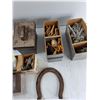 Image 4 : Wooden Box, Horse Shoe, Clothes Pins, Misc - CANNOT SHIP