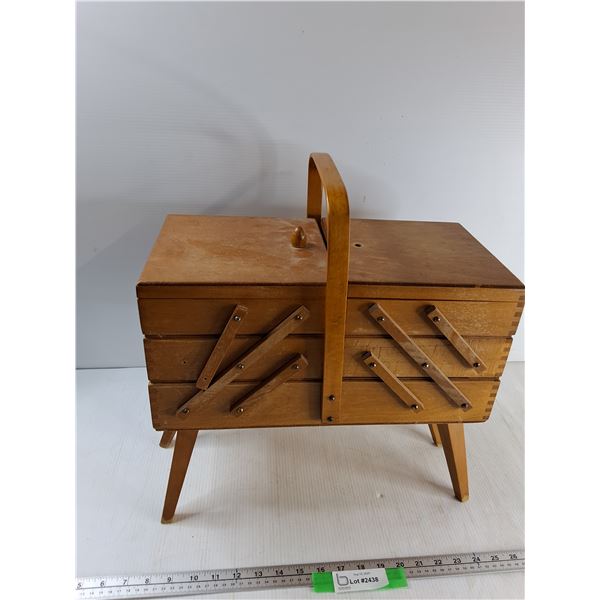 Wooden Accordion Sewing Box