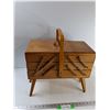 Image 1 : Wooden Accordion Sewing Box
