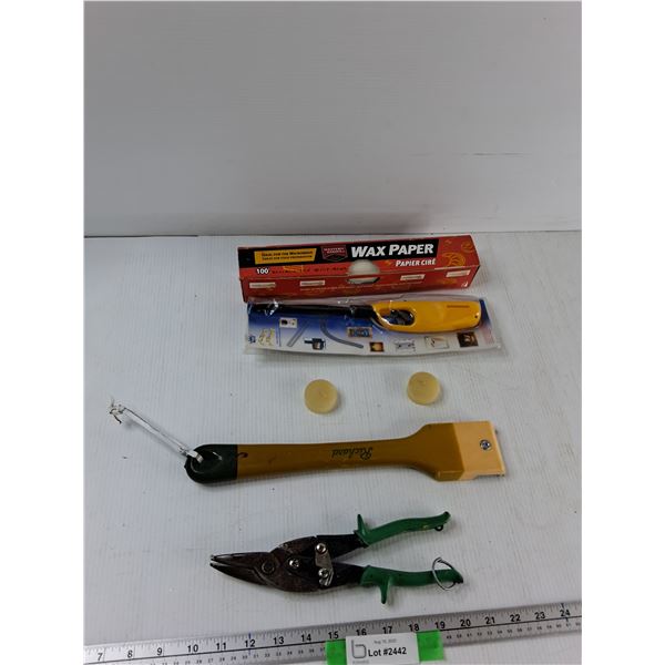 Wax Paper, Lighter, Paint Scraper, Misc