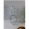 Image 2 : Glass Decanter, Crystal Vase, Antique Gin Bottle, Brass Small Change Tray