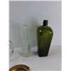 Image 3 : Glass Decanter, Crystal Vase, Antique Gin Bottle, Brass Small Change Tray