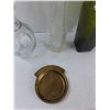 Image 4 : Glass Decanter, Crystal Vase, Antique Gin Bottle, Brass Small Change Tray