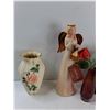 Image 2 : (3) Vases, Decorative Angel, Vintage Milk Jug
