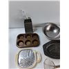 Image 2 : (2) Graters, Muffin Tin, (2) Bowls, Misc