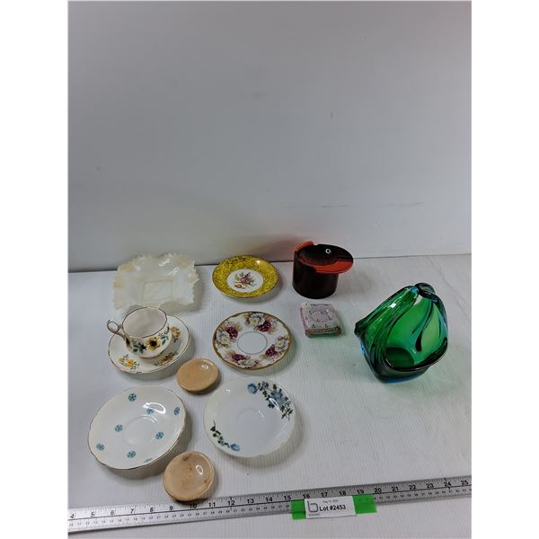 (5) Saucers, Cup, Ashtray, Misc