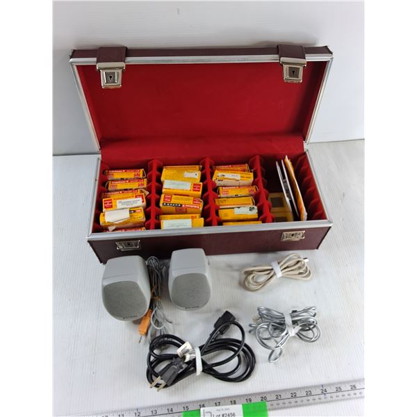 Kodachrome II 8mm Super 8 Cartridge, (2) Speakers, Misc - As Is CANNOT SHIP