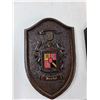 Image 2 : Macyshyn Wooden Coat Of Arms, (14) Pins - As Is