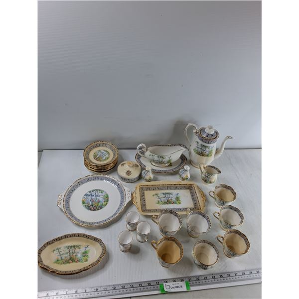 Royal Albert Bone China - (8) Saucers, (6) Teacups, (3) Egg Cups, Creamer, Misc - As Is