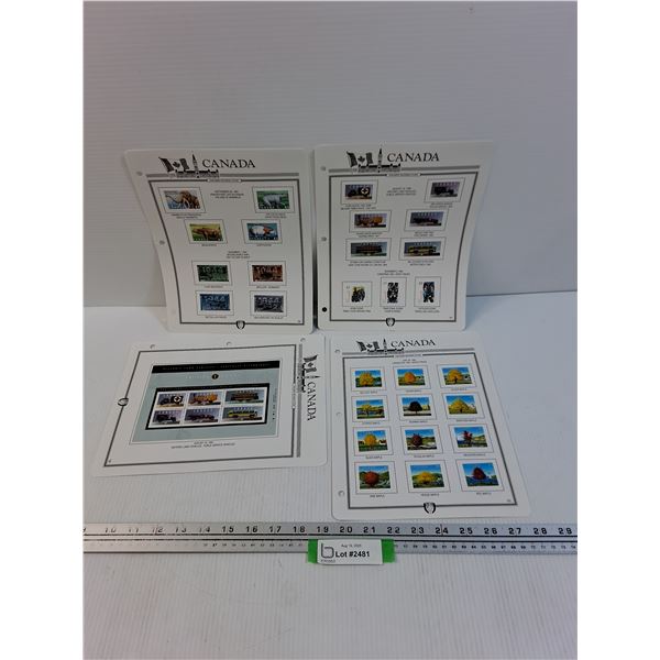 (4) Canada Stamp Collections Land Vehicles, Maple Trees, Prehistoric Life