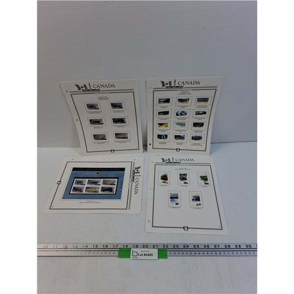 (4) Canada Stamp Collections, Personal Vehicles,  Rivers, Canadian Parks, Misc