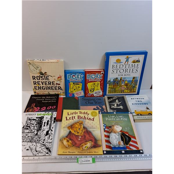 (12) Books: Rosie Revere, Emperor Qin, Street Graphix, Dork Diaries, Misc