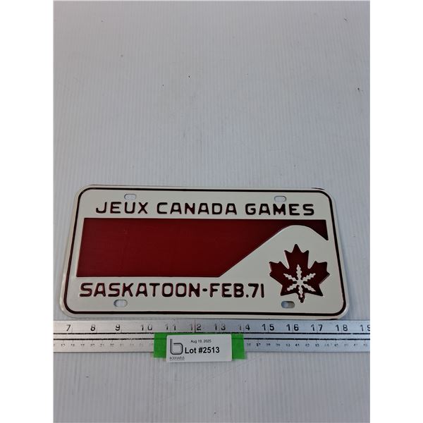 Canada Games License Plate - 1971
