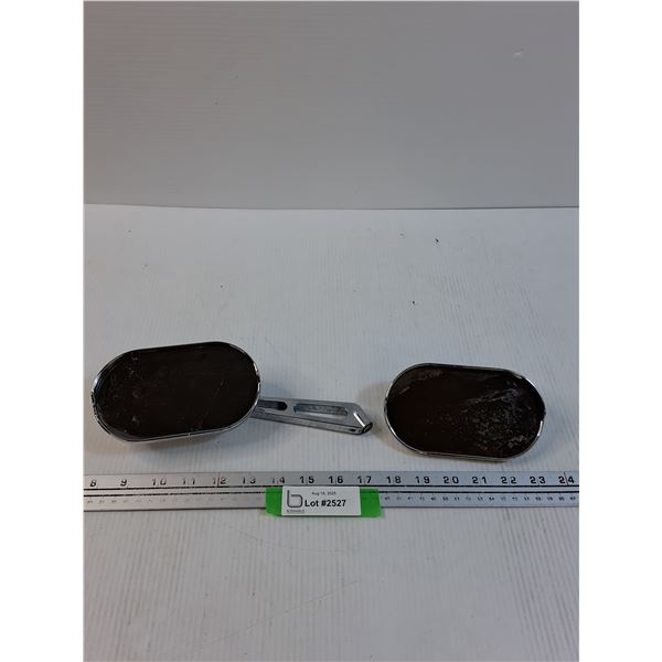 (2) Motorcycle Side Mirrors - Some Wear as Pictured  (Mirror Measurment: 5.5" x 3.5")