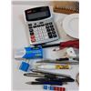 Image 2 : Lot: Staples Calculator, Helmet Liner, Pot Light, Drafting Brush, Twine, Misc