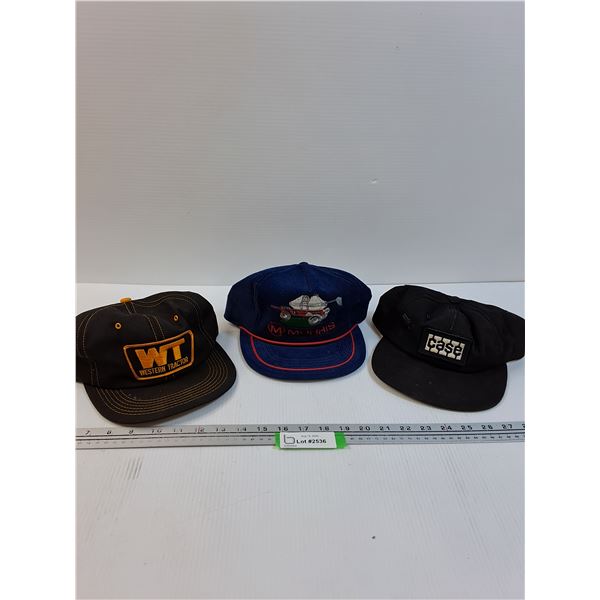 (3) Baseball Hats: Morris, Case, Western Tractor