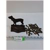 Image 1 : Railway Nails (2") & Metal Cast Bulldog Figurine (5" x 5" x 3")