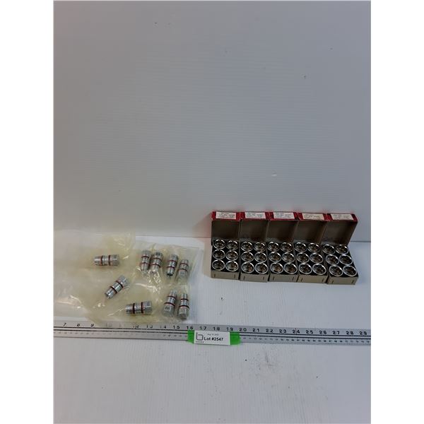 (5) Imperial Star Sockets 3/8" Drive, 13/16" & (9) Sun 1A x 4 Air Line Stoppers