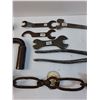 Image 3 : Vintage Horse Hobbles, (4) Vintage Spanner Wrenches (Assorted), Fencing Pilers, Misc
