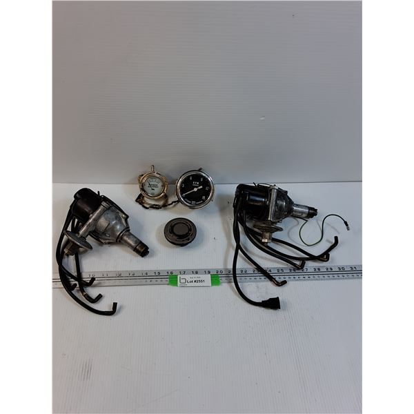 (2) Lucas Ignition Distributor Commonly Used Healey 3000s & RPM Gauge, Burgess Batteries