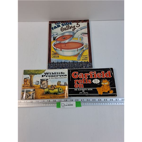 (3) Books: Far Side, Wildlife Preserves, Garfield