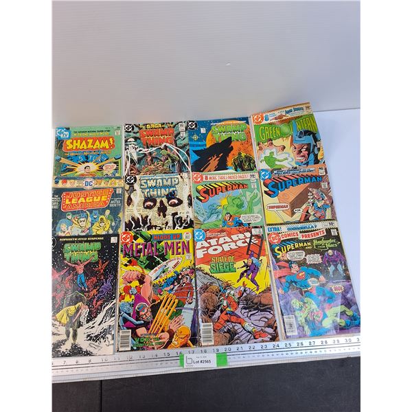 (12) DC Comics: Shazam, Justice League, Swamp Thing, Superman, Green Lantern, Atari Force