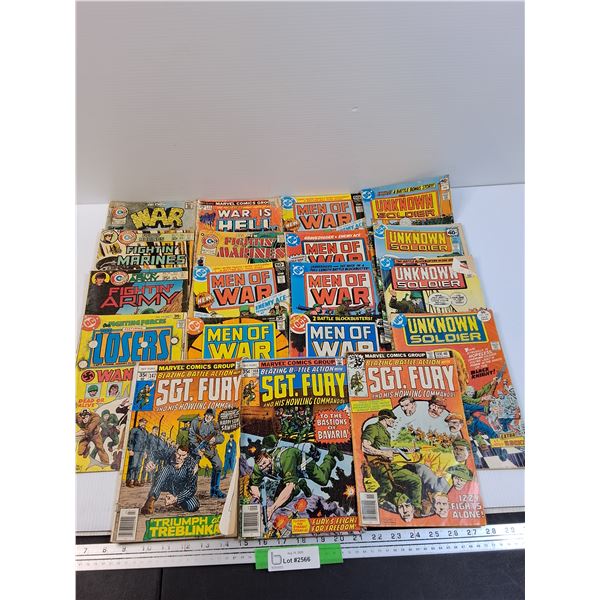 (19) DC & Charleton Comics: War, Fighting Army, Men of War, Sgt. Fury, Unknown Solider