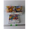 Image 1 : (3) 1000 Piece Puzzles- 'Fun Fair Food, Monument Valley Train Ride, Vintage Knitting' - COMPLETE