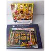 Image 3 : (4) 1000 Piece Puzzles- Puppies Come to Tea, Golden Hour, The Bookshop Kids, Parisian Library'