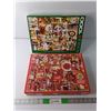 Image 1 : (2) 1000 Piece Puzzles- 'Vintage Christmas Cards, Red' - COMPLETE