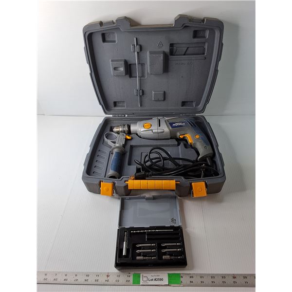 Mastercraft Hammer Drill- Powers On, Bits & Case