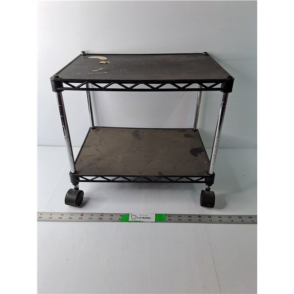 Plastic & Metal 2 Tier Cart on Wheels 15" x 10.5" x 13.5", Pickup Preferred