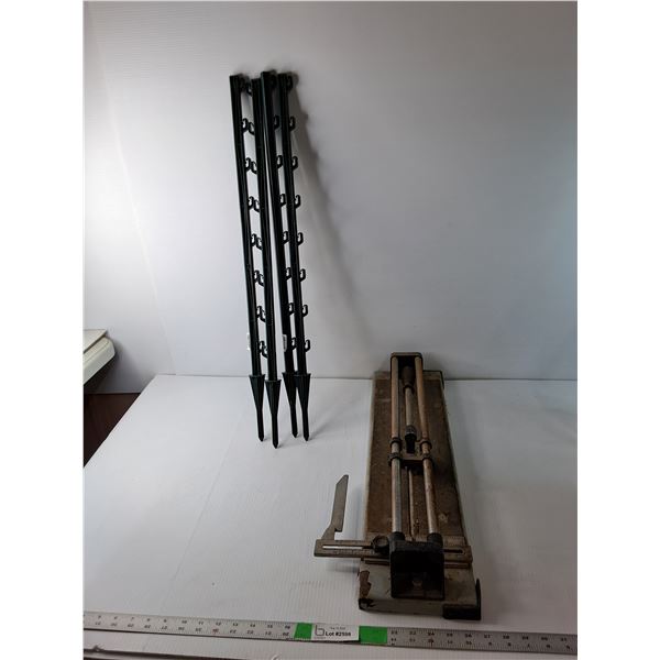 Tile Cutter & (4) Garden Fence Posts 29.5" Tall  -  PICK UP