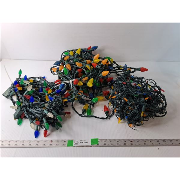 (3) Strands of Christmas Lights- Working, Some bulbs require replacement